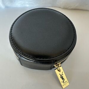 Yves Saint Laurent Black Fabric Round Pouch